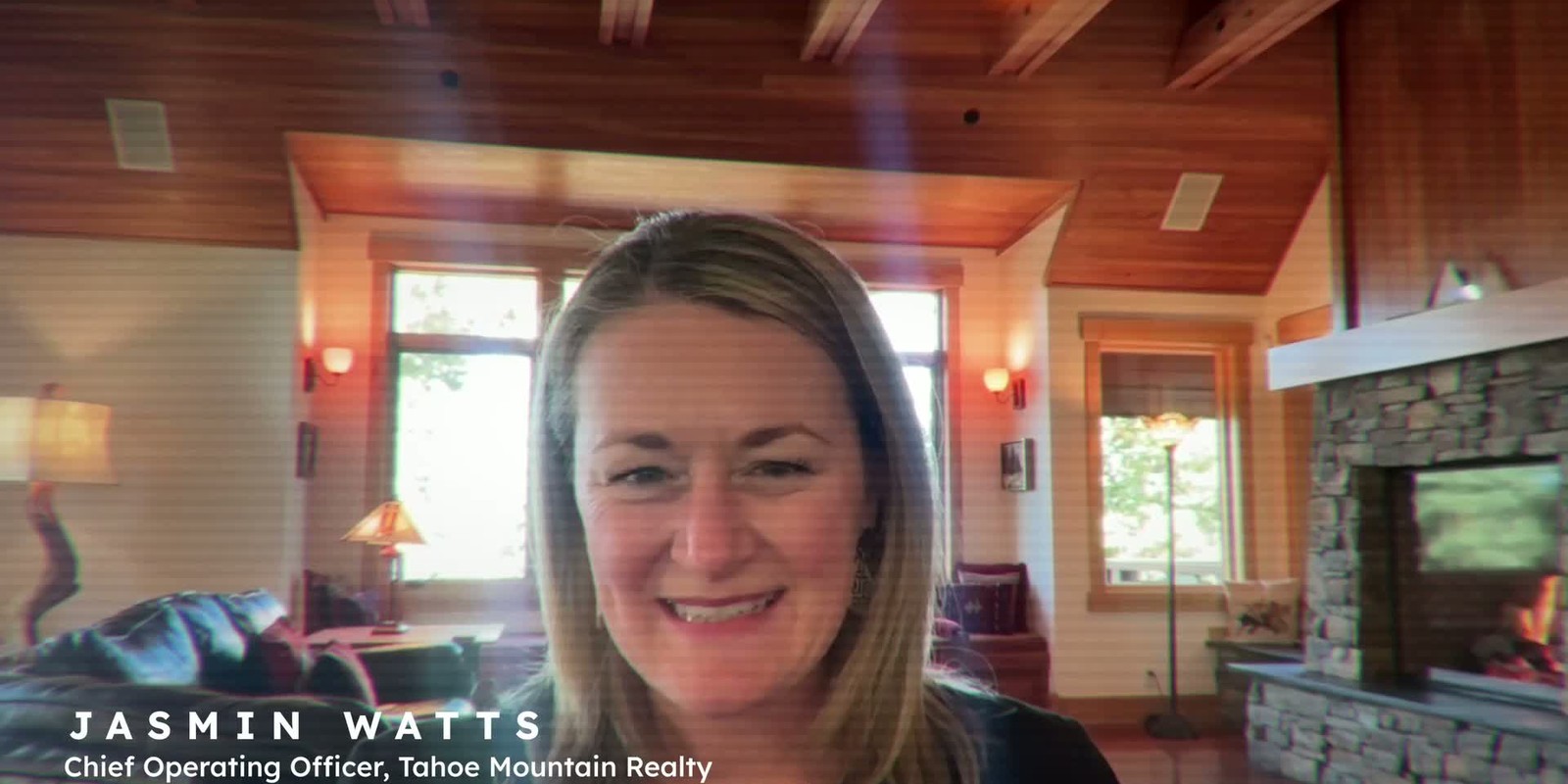 Jasmine Watts speaking about property storytelling at Tahoe Mountain Realty